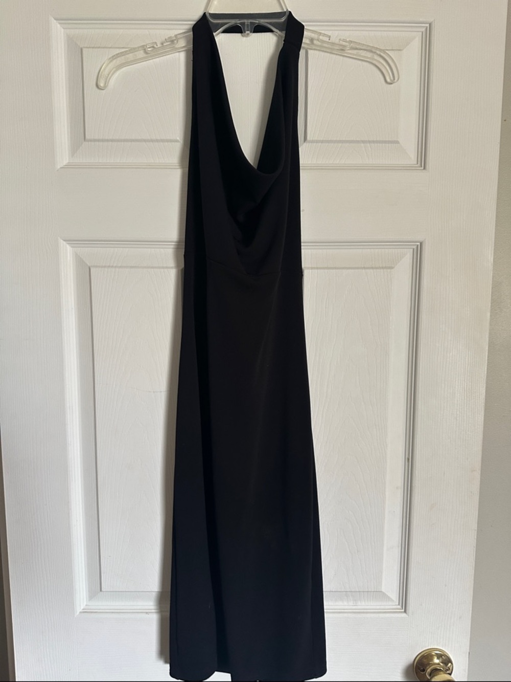 Vintage Black Halter Cowl Neck Women's Dress